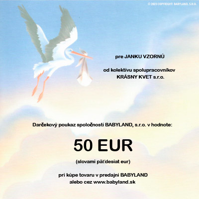 Darčeková poukážka 50 EUR