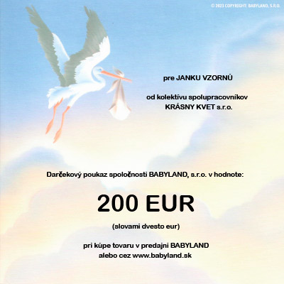 Darčeková poukážka 200 EUR